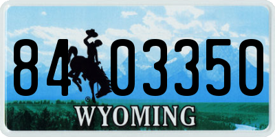 WY license plate 8403350