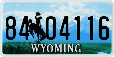WY license plate 8404116