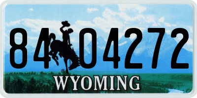 WY license plate 8404272