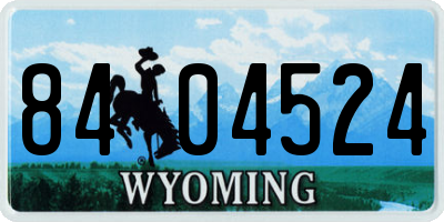 WY license plate 8404524