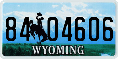 WY license plate 8404606