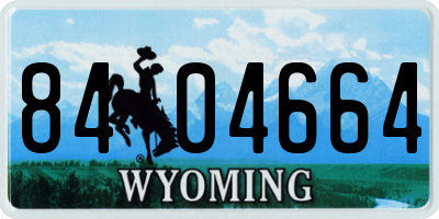 WY license plate 8404664