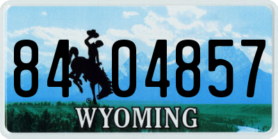 WY license plate 8404857