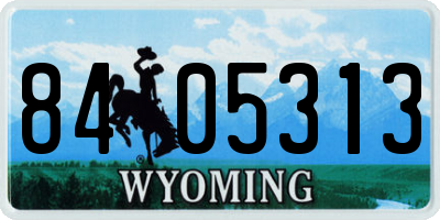 WY license plate 8405313