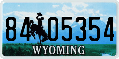 WY license plate 8405354