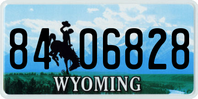 WY license plate 8406828