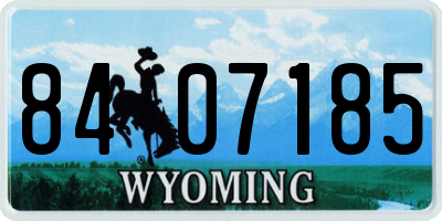 WY license plate 8407185