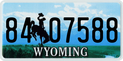 WY license plate 8407588