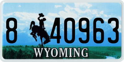 WY license plate 840963