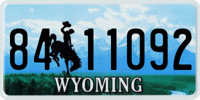WY license plate 8411092