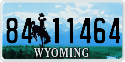 WY license plate 8411464