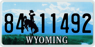 WY license plate 8411492