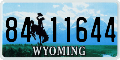 WY license plate 8411644