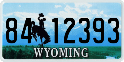 WY license plate 8412393