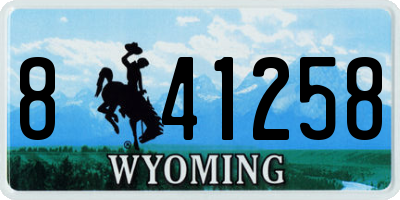 WY license plate 841258