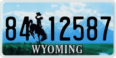 WY license plate 8412587