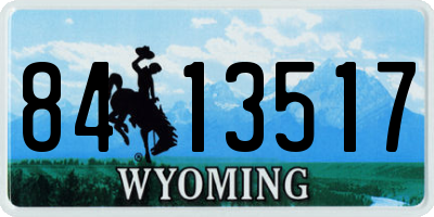 WY license plate 8413517