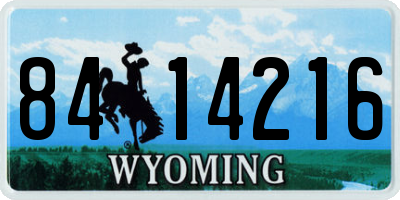 WY license plate 8414216