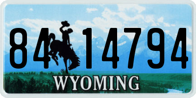 WY license plate 8414794