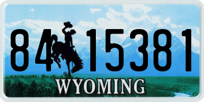 WY license plate 8415381
