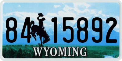 WY license plate 8415892