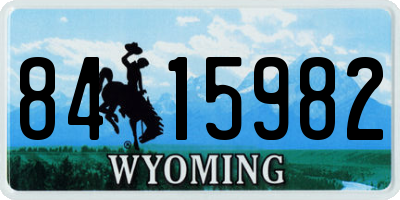 WY license plate 8415982