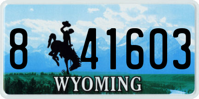 WY license plate 841603
