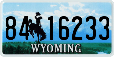 WY license plate 8416233