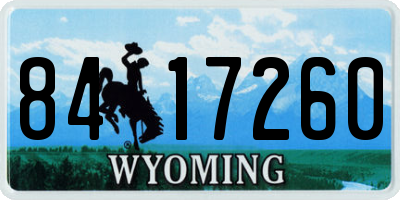 WY license plate 8417260