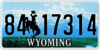 WY license plate 8417314