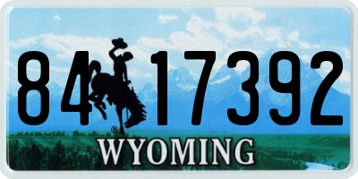 WY license plate 8417392