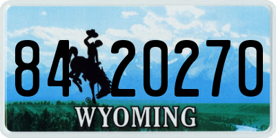 WY license plate 8420270