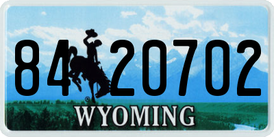 WY license plate 8420702