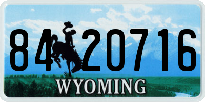 WY license plate 8420716