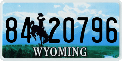 WY license plate 8420796