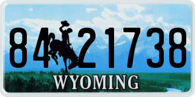 WY license plate 8421738