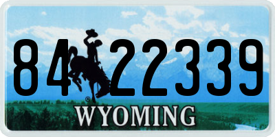 WY license plate 8422339
