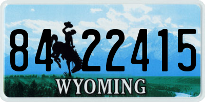 WY license plate 8422415