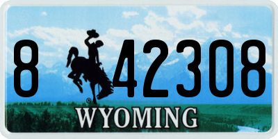 WY license plate 842308