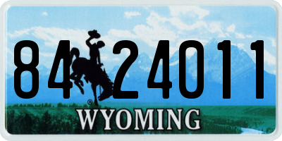 WY license plate 8424011