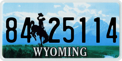 WY license plate 8425114