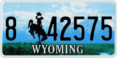 WY license plate 842575