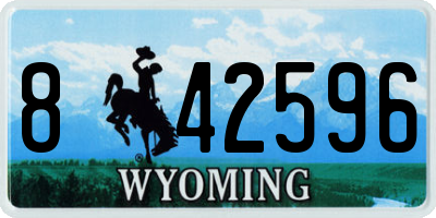 WY license plate 842596