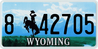 WY license plate 842705