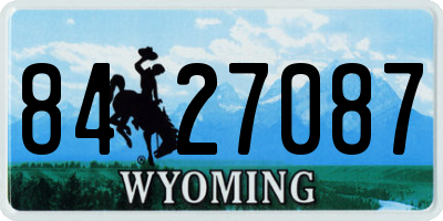 WY license plate 8427087