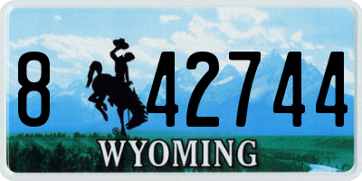 WY license plate 842744