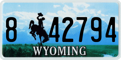 WY license plate 842794