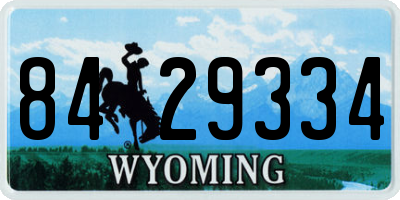 WY license plate 8429334