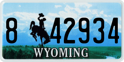 WY license plate 842934