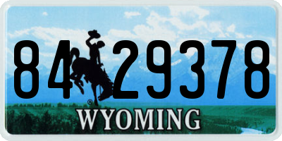 WY license plate 8429378